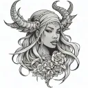 my name is aya la vrai my signe is virgo i love rap music i have big lips hodded eyes sharp jaw line straight hair tattoo design idea