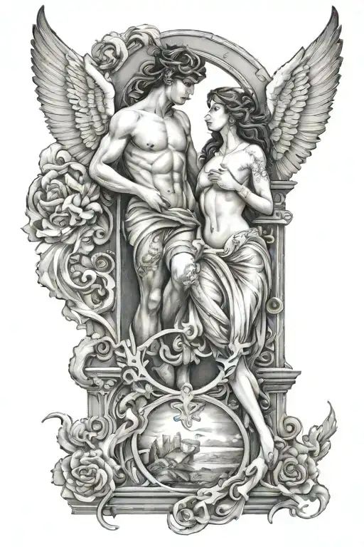 Cousins at the gates of heaven tattoo design idea