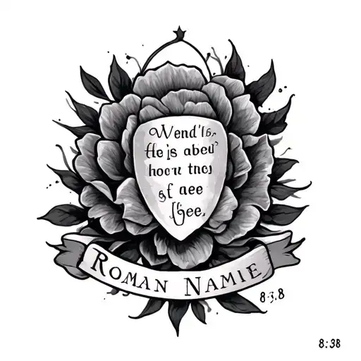 child name Roman, bible verse Roman's 8:38 tattoo design idea
