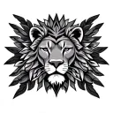Aztec Lion sun tattoo design idea