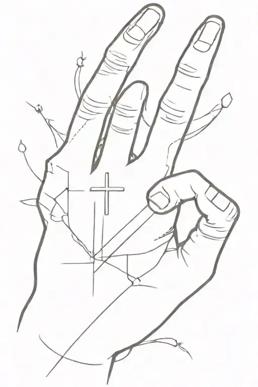 Cross in middle finger tattoo tattoo design idea