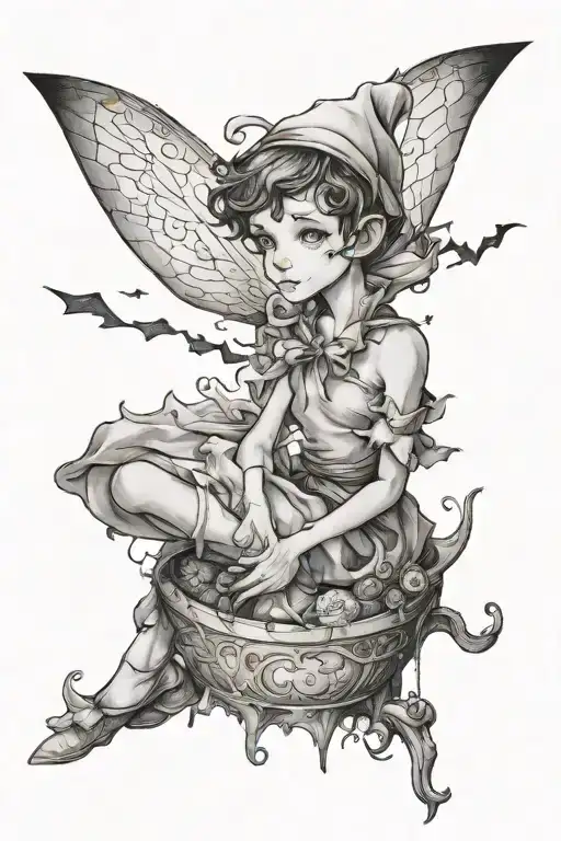 I am the voice of Never-Never-LandThe innocence, the dreams of every manI am the empty crib of Peter Pan  tattoo design idea