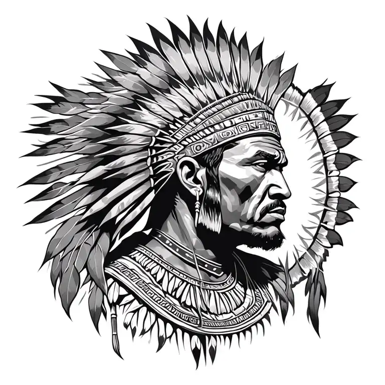 African Zulu warrior tattoo design idea