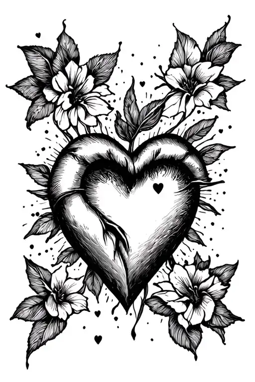 heartbreak love hurts tattoo design idea