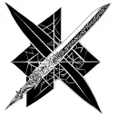 persian sword tattoo design idea