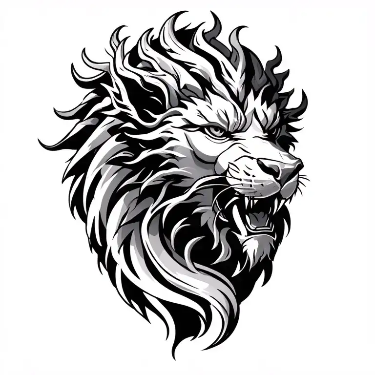 3 headed celtic lion dragon tattoo design idea