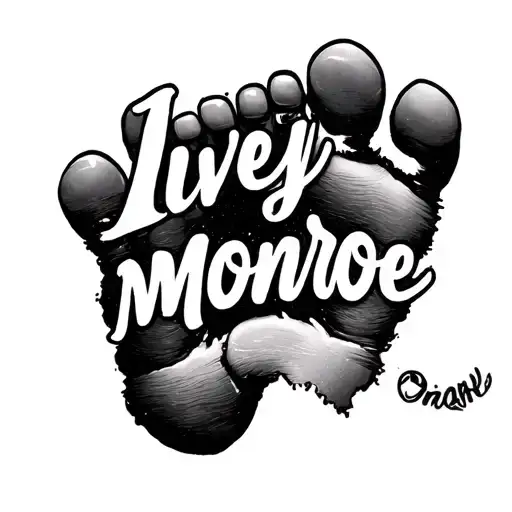 "Ivey Monroe" baby foot print tattoo design idea