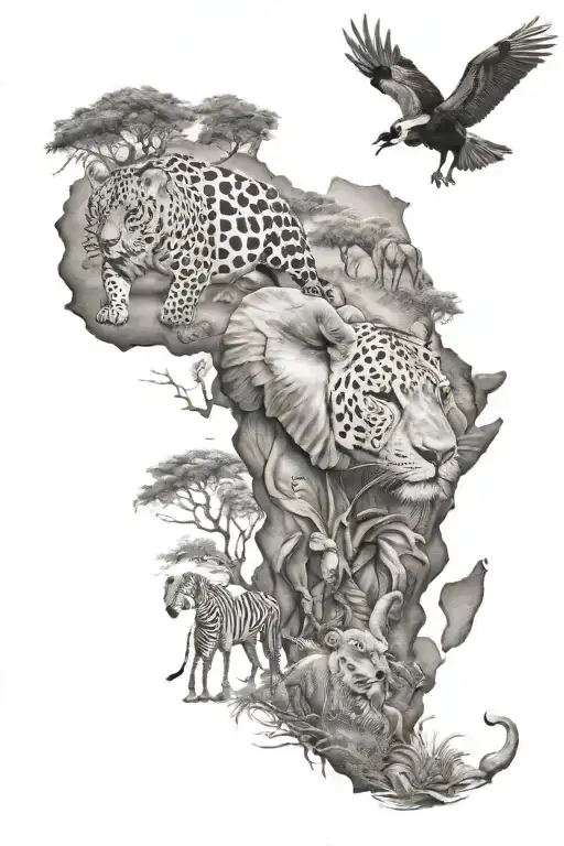 Kenya, Africa, animals, nature, wildlife inside tattoo design idea