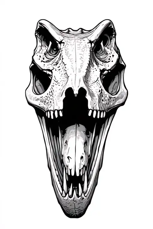 t rex skull tattoo design idea