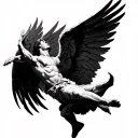 icarus falling tattoo design idea