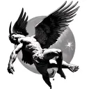 icarus falling tattoo design idea
