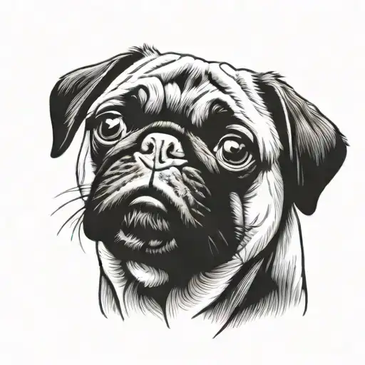 pug dog tattoo design idea