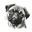 pug dog tattoo design idea