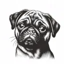 pug dog tattoo design idea