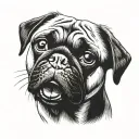 pug dog tattoo design idea