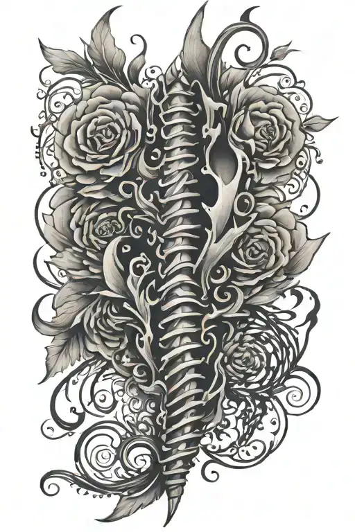 spine tattoo with Choso blood art, tattoo design idea