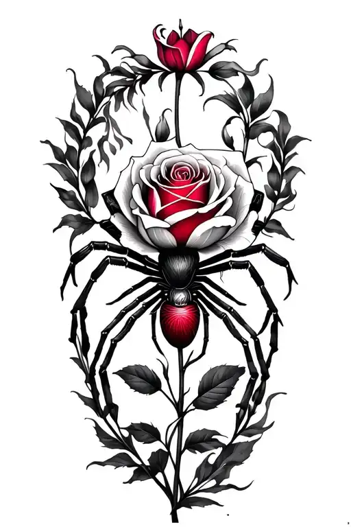 two rose wrapped one black one red spider lily tattoo design idea