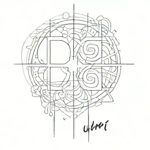  "(∂ + m) ψ = 0" and the words “ubi tu, ibi ego” with a script font tattoo design idea