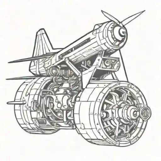 airplane motor engine design tattoo design idea