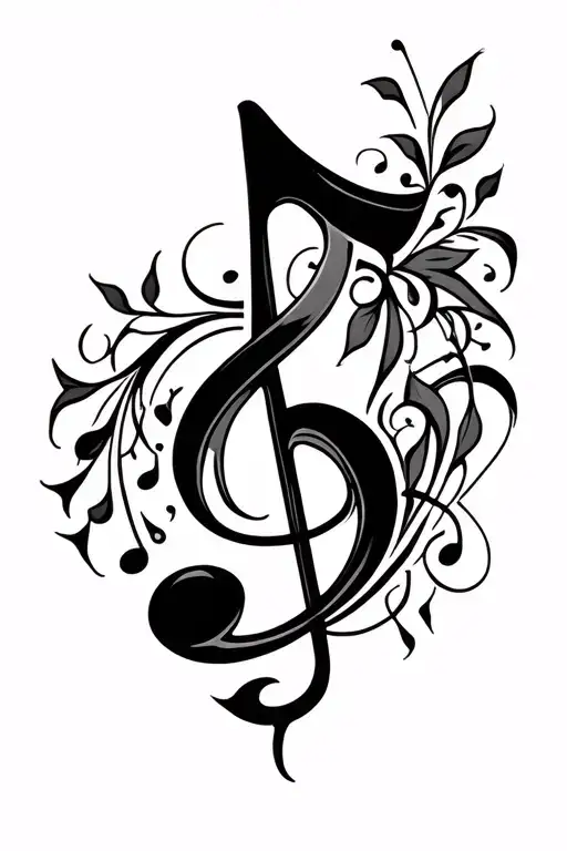 cool pattern in the shape of a musical double quaver tattoo design idea