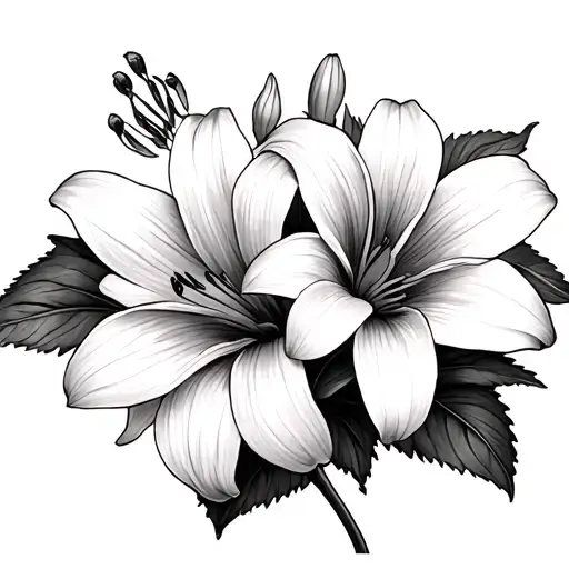 Lily And Daisy tattoo design idea