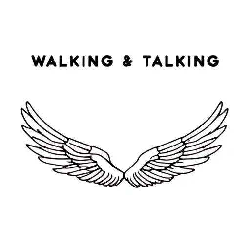 "Walking & Talking" "Walking & Talking" train tracks and angel wings tattoo design idea