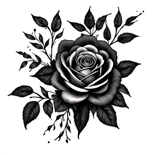 mandala and roses growing inside tattoo design idea