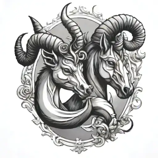 capricorn and gemini tattoo design idea
