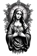 virgin mary tattoo design idea