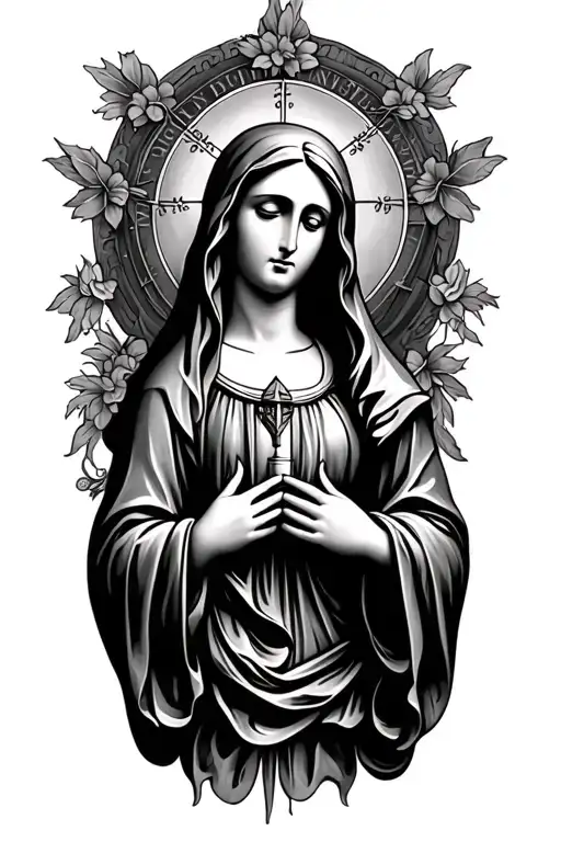 virgin mary tattoo design idea
