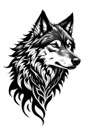 tribal wolf tattoo design idea