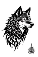 tribal wolf tattoo design idea