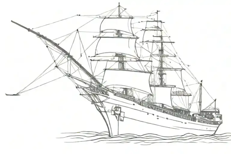 The Soviet ship of the project 26-37 is sinking tattoo design idea