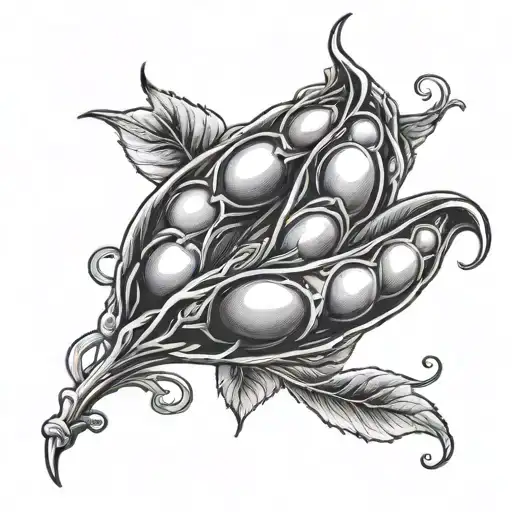 pea pod tattoo design idea