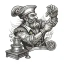 Traditional Sailor Man Playing Slot machine tattoo design idea