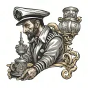 Traditional Sailor Man Playing Slot machine tattoo design idea