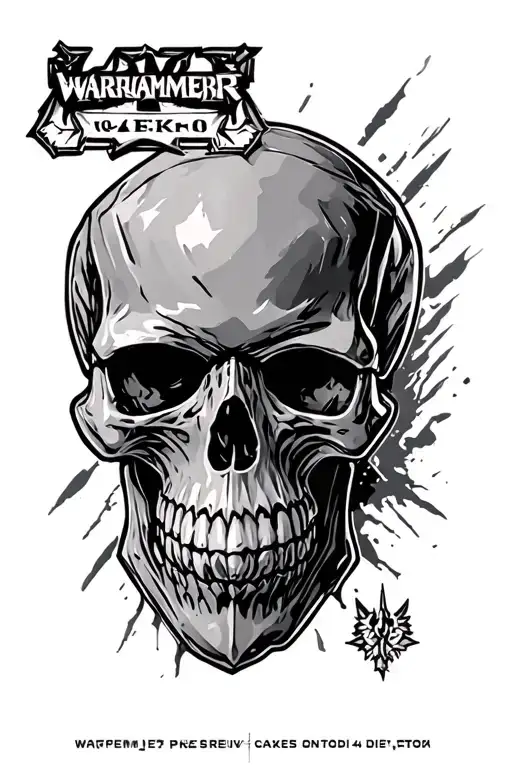 Warhammer 40k servo skull tattoo design idea