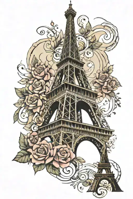 Eiffel Tower tattoo design idea