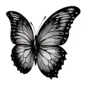 Butterfly whose wing rebuilds clock without needle tattoo design idea