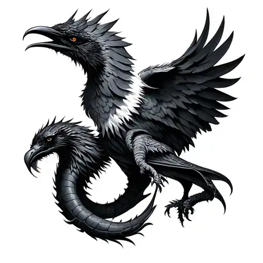 Hugin, Munin, Odin, Jörmungandr tattoo design idea