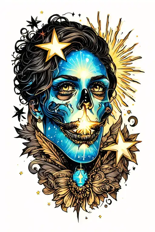 stars "who cares if one morelight goes out"  tattoo design idea