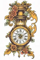 clock melting tattoo design idea