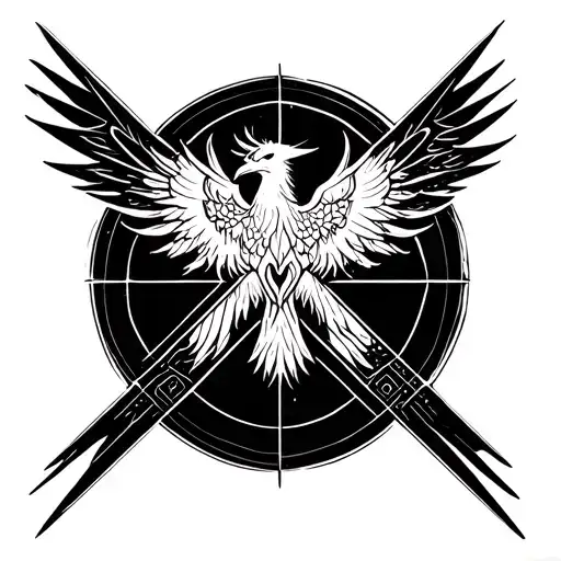 Phoenix and a Maltese Cross tattoo design idea