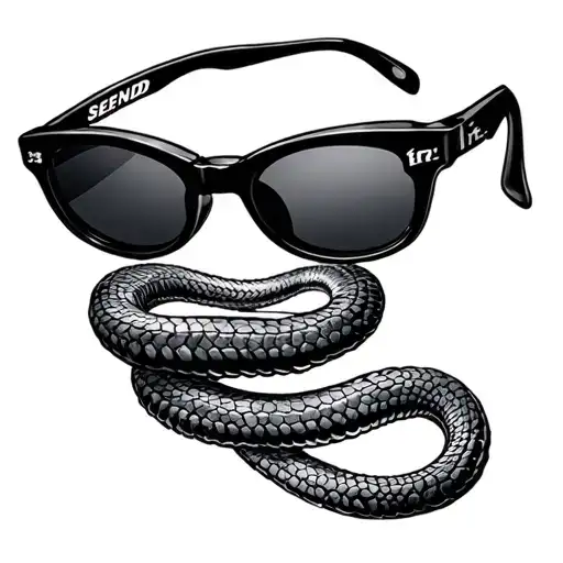 pit viper sunglasses with tekst under "send it" tattoo design idea