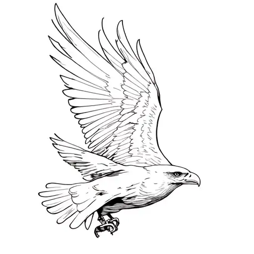 simple eagle soaring tattoo design idea