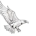simple eagle soaring tattoo design idea