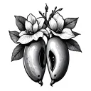 two peas in a pod tattoo design idea