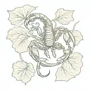 scorpion on ginkgo biloba leaves tattoo design idea