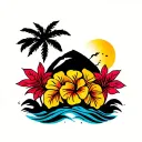 Hawaiian Islands tattoo design idea