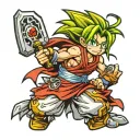 crono from chrono trigger fighting tattoo design idea